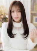 グレージュアッシュ艶髪ストレート小顔ロングc7志木20代30代40代