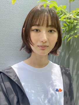 レクタ(recta) 大人20代30代ナチュラルブラウン顔まわりレイヤー外ハネボブ