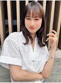 くびれレイヤー/ワイドバング/くびれミディアム前髪