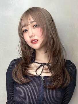 ロンドリメゾン 原宿(Lond re Maison.) 姫カットレイヤーマロンベージュ韓国風巻き顔周り前髪原宿表参道