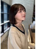 内巻きカールボブ耳掛けボブ/前髪あり/サイドバング