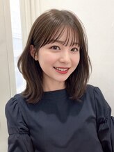 ヘアーアンドファッションシオミエイチ (hair＆fashion shiomi H) 小顔外ハネミディアムアッシュ20代30代40代くびれミディ韓国ヘア