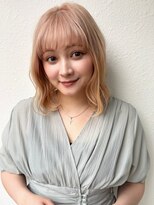 カバーヘア ブリス 志木南口駅前店(COVER HAIR bliss)&nbsp;20代30代◎ハイトーンピンクベージュ×韓国風レイヤーボブp志木