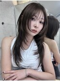 韓国ヘアハイトーン×ザグザグレイヤーカット