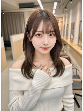 サンド 池袋 2nd(sand) ミディアムレイヤーカット/縮毛矯正/髪質改善/韓国レイヤー