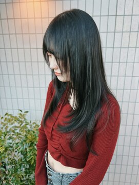 グロー(glow) 透け感ロングレイヤー×シースルーバング