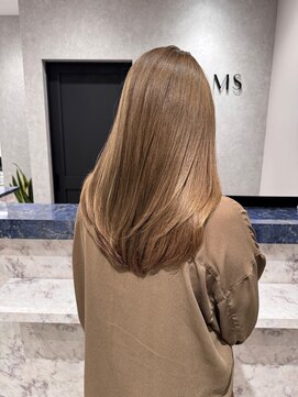 ビームズヘア 藤が丘店(Bee Ms HAIR) サラツヤロングベージュカラーブリーチしない透明感カラー