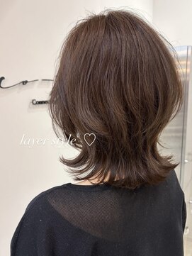 コース(co-th.) 白髪染め艶髪水素カラー◎大人くびれレイヤーウルフ