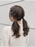 ヘアセット/巻き髪/編み込み/ハーフアップ/ポニーテール/お団子