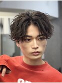 ツイストシャドウパーマ×センターパート