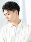 アップバングアッシュブラック清潔感フェードスタイルf草加