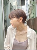【吉祥寺】ぱっつんとマロンベージュミニAラインボブ