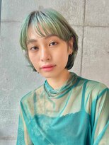 マックス フォー ヘアー(MAX FOR HAIR)&nbsp;【デザインカラー】丸みボブ×ハイトーンペールグリーン◎