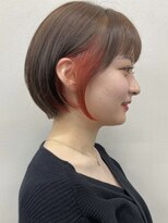 コト 福井大和田店(coto)&nbsp;福井　大和田　ショートボブ　イヤリングカラー　レッドオレンジ