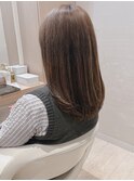 美髪フェミニンロング小顔グレージュ似合わせイメチェン絶壁50代