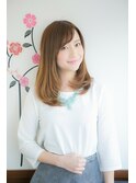 暖色系カラー ナチュラルストレート【hair park MAMBO 豊田】