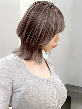 オズ 郡山駅前店(OZ) ケアブリーチベージュで柔らか質感ダブルカラーパープルで透明感