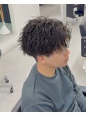 ツイストスパイラルパーマセンターパート