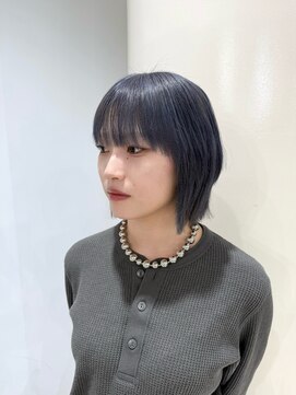 長野市美容室/艶髪◎ブルーグレージュ×ミニボブ