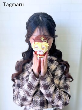 推し活ヘアセット☆編み込みハーフアップ