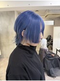 青髪ネイビーネオウルフレイヤーカットミニウルフ