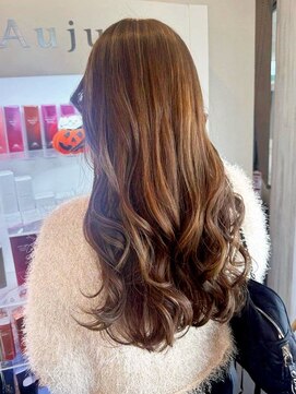 モーラ 浅香山店(MOLLA) 艶ブラウン×ゆるふわロング【浅香山】