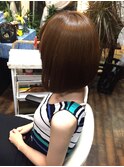 大人可愛い×ツヤ感ナチュラルボブ