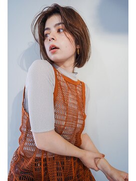 ヌード(nude) こなれるスリークボブ×くすみブラウン