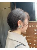 大人可愛い大人美人ショートくすみカラーアッシュグレーベージュ