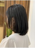 大人かわいいミディアムストレート/ツヤ髪/艶髪/黒髪/暗髪/地毛