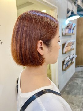 ロア ヘアーコーディネート 四条烏丸店(LoRE hair coordinate) lore☆オレンジ×ミニボブ