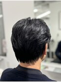 ニュアンスパーマセンターパートダウンパーマ韓国メンズカット