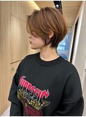 大人可愛い20代30代40代黒髪前下がりショートボブ丸みショート◎