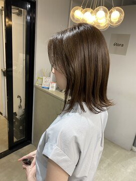 エトラ 渋谷店(etora) 韓国ヘア レイヤーカット くびれヘア  アプリコットオレンジ"