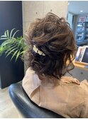 ゆるふわルーズハーフアップスタイル