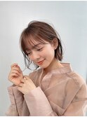 ニュアンスカールボブ耳掛けシースルーバング