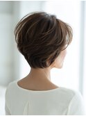 40代50代 白髪ぼかし丸みショート