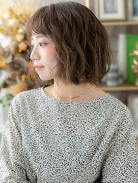カバーヘア ブリス 志木南口駅前店(COVER HAIR bliss) グレージュブラウン韓国巻き顔周りレイヤーボブc8志木20代30代