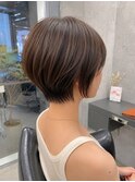 ショート/ボブ/ハイライト/インナーカラー/白髪ぼかし/銀座駅
