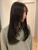 キャパサウス 春日 大野城店(CAPA south) 顔周りレイヤーカット アッシュブラック 髪質改善 前髪カット