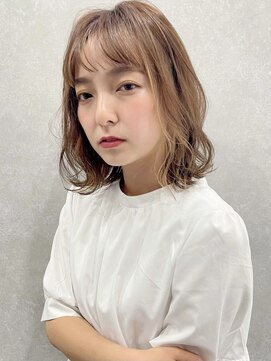 ケーツー エム 京都ラクエ(k-two emu) フェミニンボブ_クリアピンクページュ_垢抜け前髪__四条烏丸御池