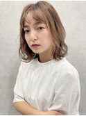 フェミニンボブ_クリアピンクページュ_垢抜け前髪__四条烏丸御池