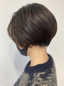 ヘッズ 本八幡店(HEADS) ミディアムヘア ショコラベージュ ボブルフ ベビーバング
