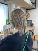 it.Style カーキ ベージュ ダブルカラー ブリーチ リタッチ
