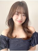 ホワイトグレージュミニウルフデジタルパーマチェリーブラウン