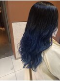 グラデーションネイビーカラー