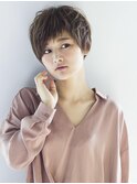 アシメバングの小顔ショート/髪質改善/似合わせ20代～50代