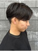 メンズカットパーマセンターパートニュアンスパーマ毛流れパーマ