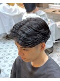 ラフカール　ニュアンスパーマ　フェード　海外風　メンズパーマ
