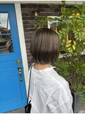 パツンボブ+ハイライト+ダークカラー外ハネボブ
